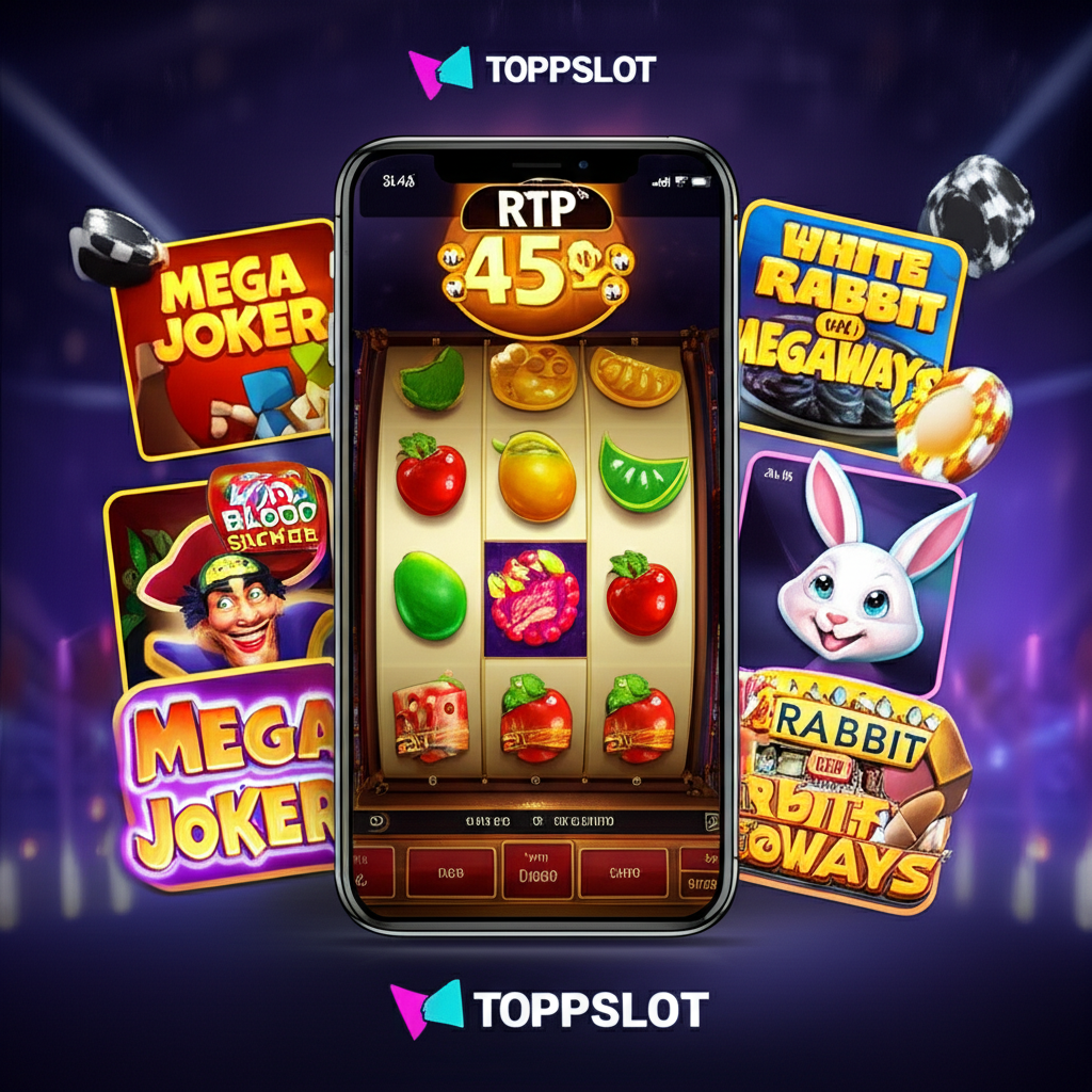 ภาพเกมสล็อตยอดนิยมที่มี RTP สูงบน topppslot พร้อมไอคอนเกมและเปอร์เซ็นต์ RTP เน้นความสนุกและโอกาสชนะ