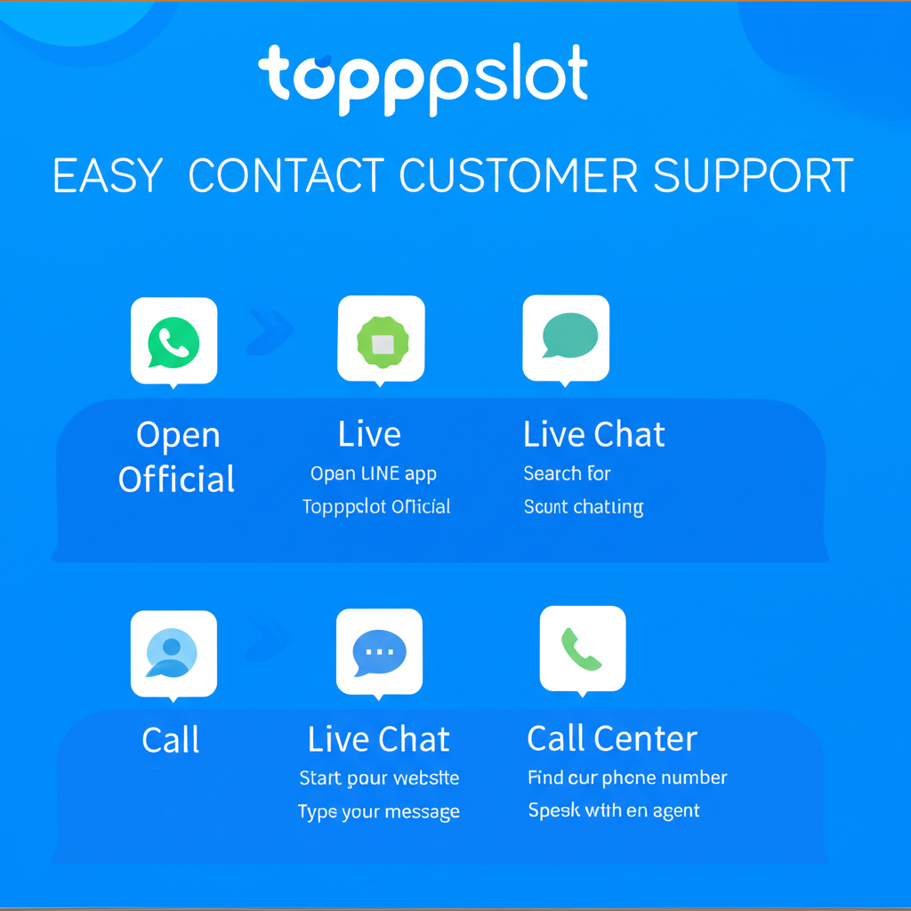 ช่องทางติดต่อทีมงาน topppslot ที่สะดวกและรวดเร็วผ่าน LINE, Live Chat และ Call Center