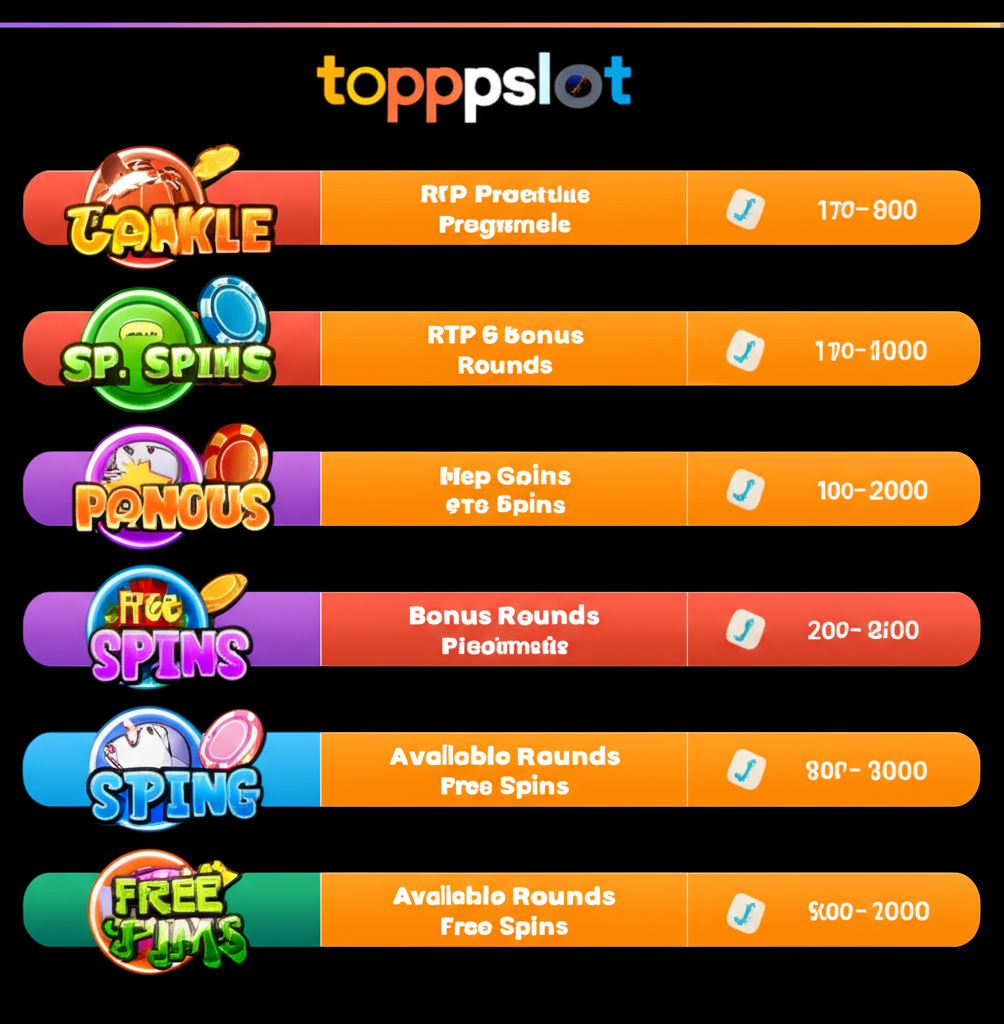 ตารางเปรียบเทียบเกมสล็อตโปรเกรสซีฟยอดนิยมใน topppslot พร้อมฟีเจอร์และแจ็คพอต
